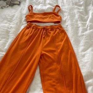 Urban outfitters orange terrycloth set size M